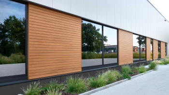 planeo Fassado - WPC rhombus strip facade cladding oak brown