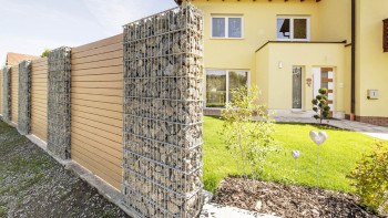 planeo Fassado - WPC rhombus strip facade cladding oak brown