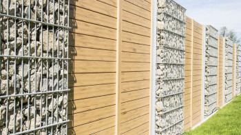 planeo Fassado - WPC rhombus strip facade cladding oak brown