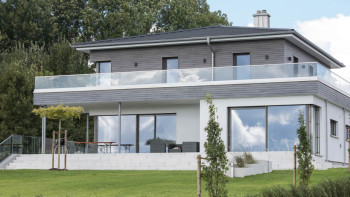 planeo Fassado - WPC rhombus strip facade cladding graphite grey