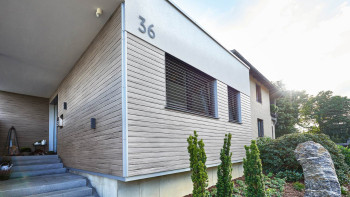 planeo Fassado - WPC rhombus strip facade cladding graphite grey