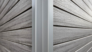 planeo Fassado - WPC rhombus strip facade cladding graphite grey