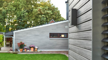 planeo Fassado - WPC rhombus strip facade cladding graphite grey