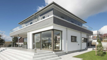 planeo Fassado - WPC rhombus strip facade cladding graphite grey