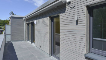 planeo Fassado - WPC rhombus strip facade cladding graphite grey