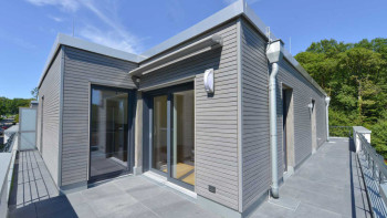 planeo Fassado - WPC rhombus strip facade cladding graphite grey