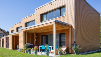 planeo Fassado - WPC rhombus strip facade cladding Prime amber brown