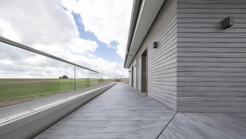 planeo Fassado - WPC rhombus strip facade cladding graphite grey