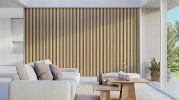 Skaben acoustic panels SilentWall Pro - light brown oak - 250 x 60 cm