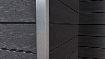 planeo Fassado - WPC rhombus strip facade cladding Prime basalt grey