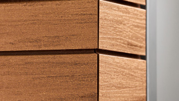 planeo Fassado - WPC rhombus strip façade cladding amber brown