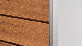 planeo Fassado - WPC rhombus strip façade cladding amber brown