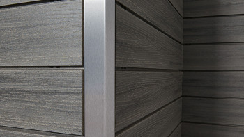 planeo Fassado - WPC rhombus strip facade cladding graphite grey