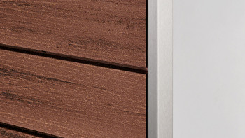 planeo Fassado - WPC rhombus strip facade cladding chestnut brown