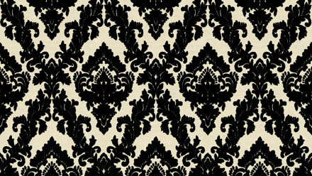 Vinyl wallpaper flocked Castello Architects Paper Ornaments Cream Black 826