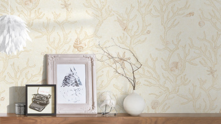 Vinyl wallpaper beige vintage flowers & nature Versace 3 961