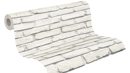 Vinyl wallpaper attractive stones modern white 562