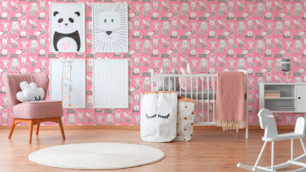 Paper Wallpaper Pink Modern Flowers & Nature Kids Boys & Girls 6 552