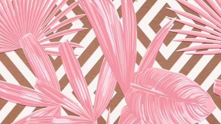 Vinyl wallpaper design panel pink modern flowers & nature images pop.up panel 3D 541