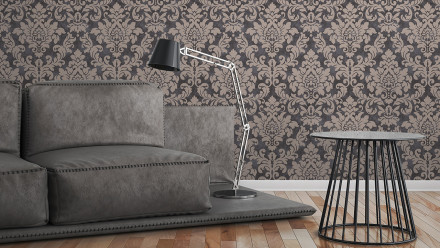 Vinyl wallpaper black retro classic country house flowers & nature pictures Trendwall 704