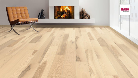 Haro Parquet Flooring - Serie 4000 2V permaDur Ash light white universal (538952)