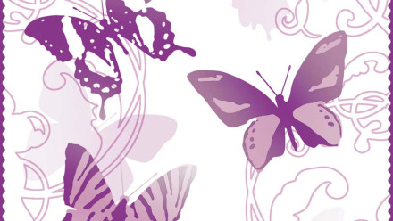 Vinyl wallpaper design panel purple modern flowers & nature pop.up panel 582