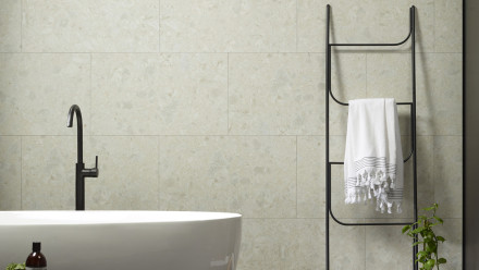 Plastic wall panelling - planeo StrongWall - Cappimo Beige 37.5 x 65 cm