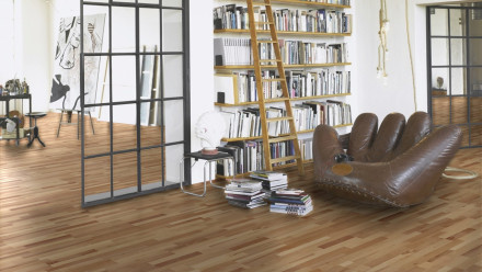 Parador Engineered Wood Flooring Classic 3060 Oak knotty lacquer-finish matt 3-plank block