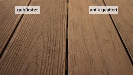 planeo TitanWood - solid plank dark brown antique aged/brushed