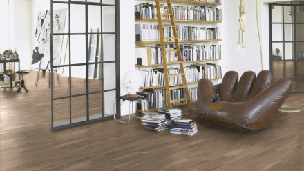 Parador Engineered Wood Flooring Classic 3060 Oak lacquer-finish matt white 3-plank block