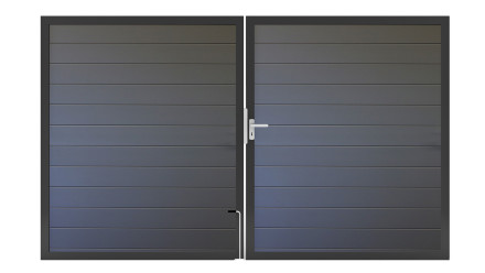 planeo Alumino - universal door 2-leaf anthracite grey with anthracite aluminium frame