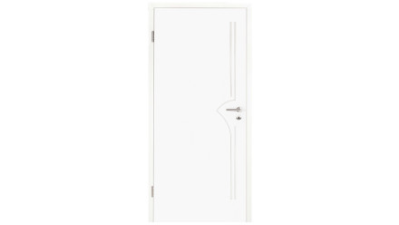 planeo interior door lacquer 2.0 - Kalle 9016 white lacquer 2110 x 735 mm DIN L - round RSP hinge 3-t