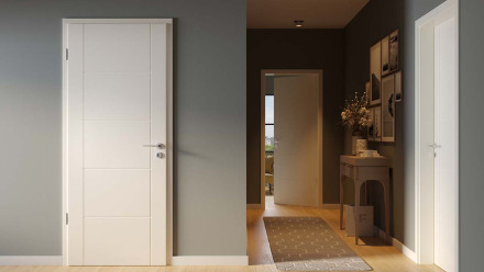 planeo interior door lacquer 2.0 - Kirsa 9010 white lacquer 2110 x 735 mm DIN L - round RSP hinge 3-t