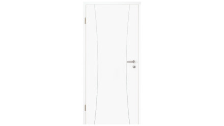 planeo interior door lacquer 2.0 - Kunibald 9010 white lacquer 2110 x 985 mm DIN L - round RSP hinge 3-t