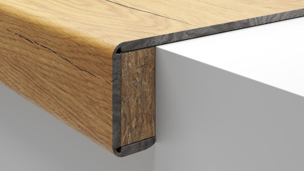 planeo vinyl stair tread type D - block overhang click top and bottom