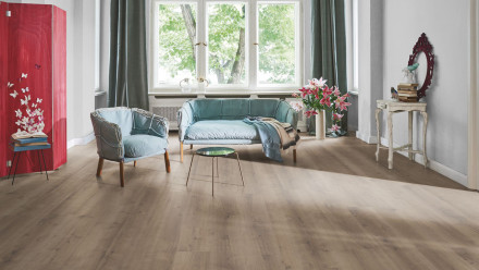 Parador design floor - Modular ONE interlocking plank oak pure pearl grey minifase