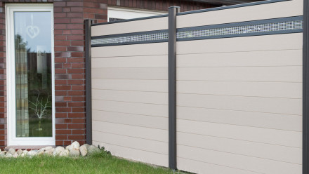 planeo Solid - garden fence design panel Alu15 BiColor white