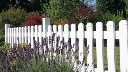 planeo Basic - front garden fence 180 x 90 cm - straight course White