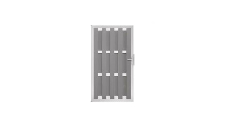 planeo prefabricated fence gate DIN left light grey 100 x 180 x 4.0cm - frame silver