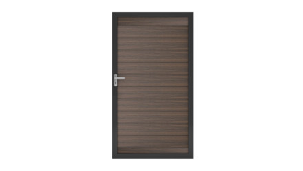 planeo Solid - universal door walnut co-ex with anthracite aluminium frame