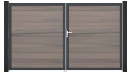 planeo Gardence BPC door - DIN right 2-leaf Bi-Color co-ex with anthracite aluminium frame