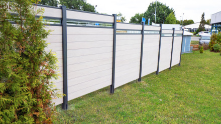 planeo Solid - garden fence design panel glass15 BiColor white