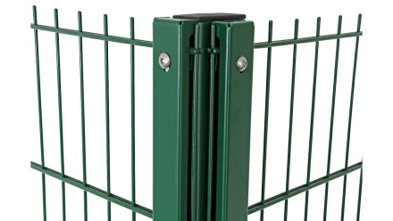 Privacy corner post type WSP Moss green for double bar fence