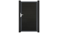 planeo Solid Grande - universal door black co-ex with anthracite aluminium frame 180x100x4cm