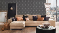 Textile wallpaper Luxury wallPaper Ornaments Architects Paper Grey Metallic 0 464