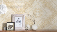 Vinyl wallpaper beige classic vintage country house ornaments pictures Versace 3 044