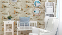non-woven wallpaper orange modern kids children flowers & nature Little Stars 701