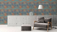 vinyl wallcovering stone wallpaper blue modern stones Elements 181