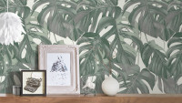 Wallpaper Dream Again Michalsky Living Palm Leaves Green White Grey 191