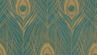 Vinyl Wallpaper Absolutely Chic Architects Paper Retro Peacock Feathers Metallic Green Brown 714